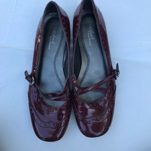 Red Patent Leather Ballet-Mary Jane Buckle Flats